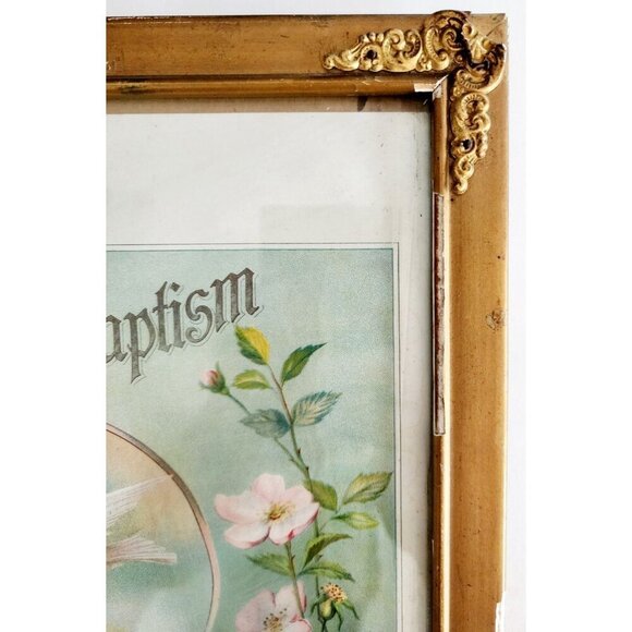 1941 Lithograph Certificate Baptism Framed Patricia Wills Portland Maine GstRm - Picture 6 of 8